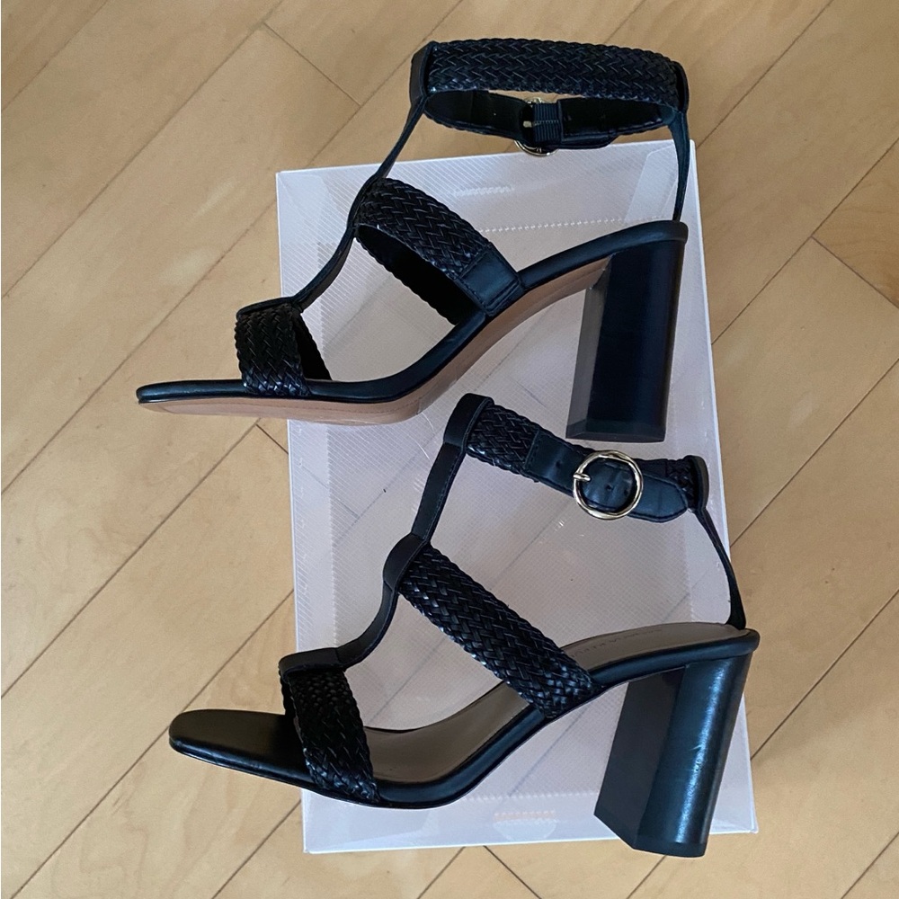 Banana Republic Black Woven Strap Heels